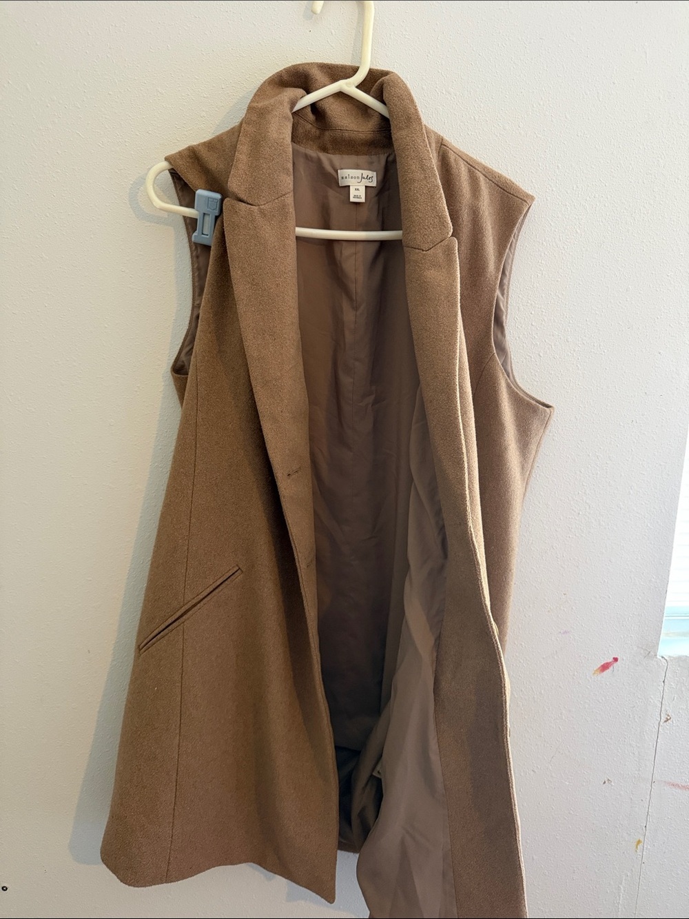 Maison Jules camel long line vest size XX-Large